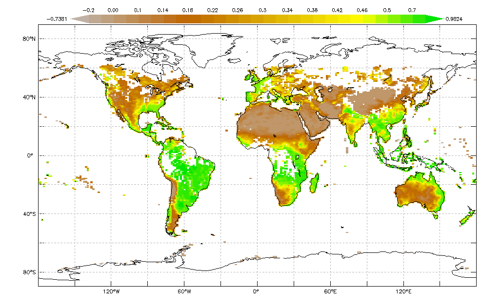 Monthly Normalized Difference Vegetation Index; Credit: NASA MISR