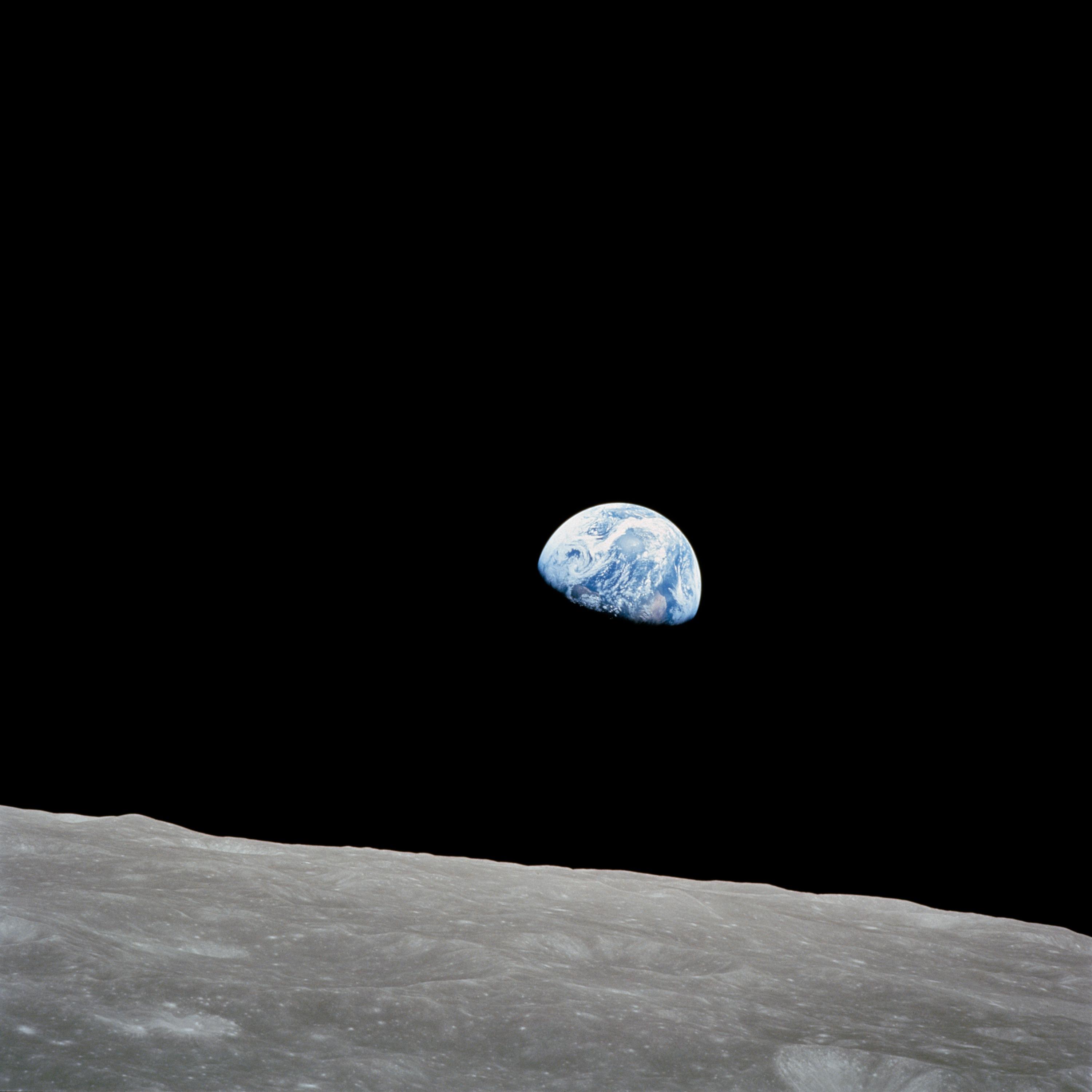 The Earth as seen from the Moon. The image was titled Earthrise