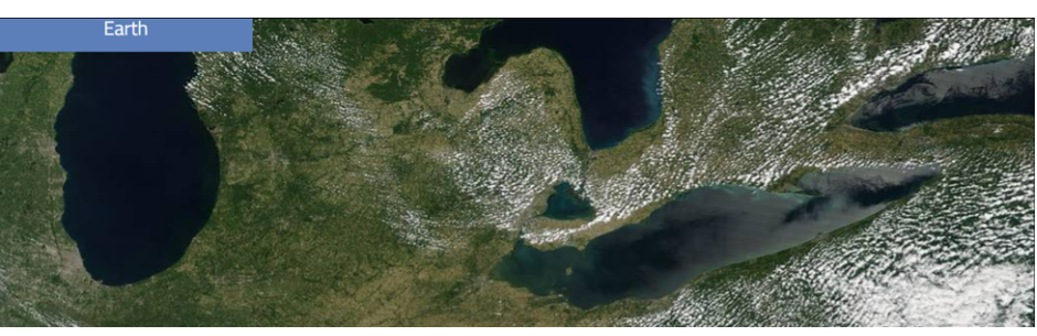 On July 1, 2020, the Moderate Resolution Imaging Spectroradiometer (MODIS) on board NASA’s Terra satellite acquired this true-color image of the Great Lakes. Credits: NASA/MODIS Land Rapid Response Team/Goddard Space Flight Center