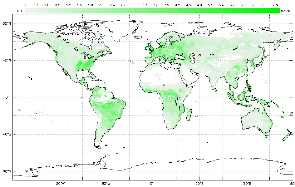 My NASA Data - Monthly Leaf Area Index - May 2019