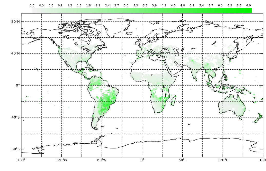 Monthly Leaf Area Index; Credit: My NASA Data - NASA MISR