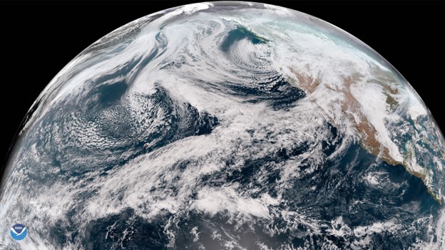 View of Northern Pacific and North America. Source: NOAA GOES 17