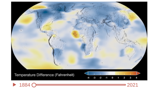 Change in global surface temperatures. Source: NASA Scientific Visualization Studio