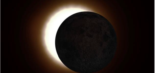 Solar Eclipse moon partially blocking the Sun