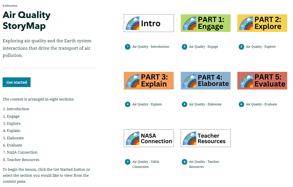 Air Quality StoryMap Collection Homepage