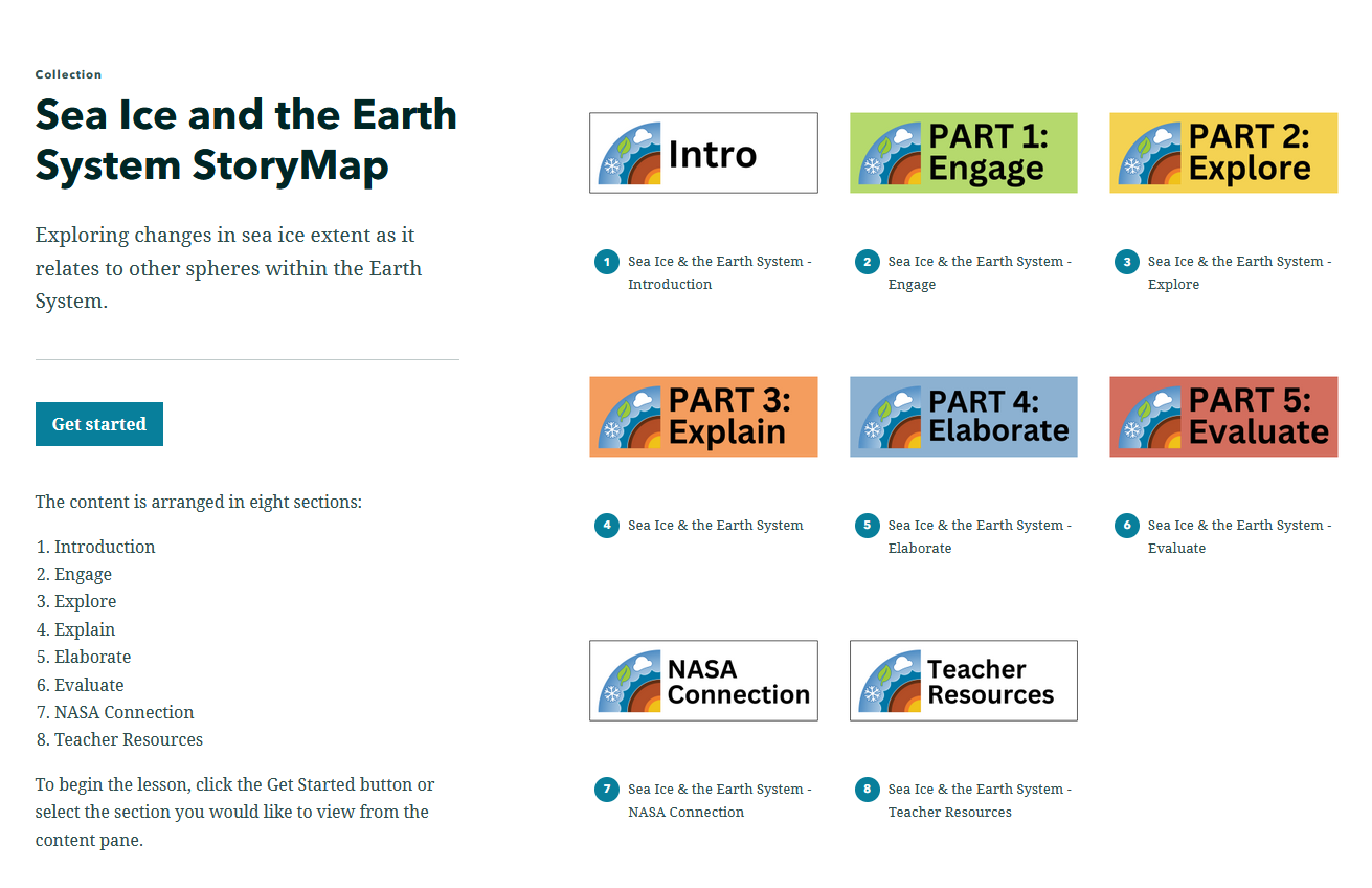 Sea Ice and the Earth System StoryMap Collection Homepage