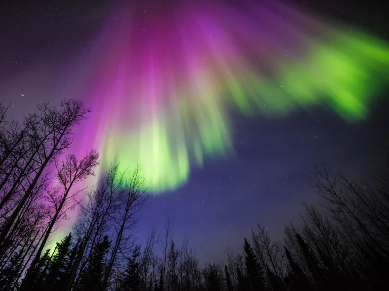 Image showing aurora with purple above green