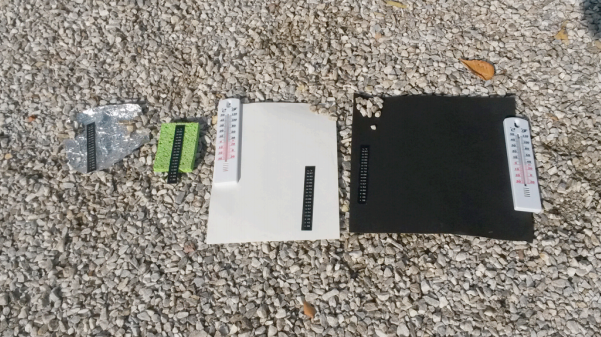 Paper Thermometers are used here (black) with the glass thermometers in white.  If paper thermometers are not practical, consider using Infrared Thermometer (IRT).  These IRTs are easy to find and cost around $15.