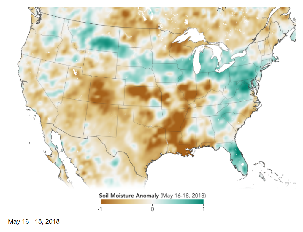 The amount of water contained in the top few centimeters of soil is small on a global scale, but it is critical for agriculture analysts trying to monitor crop productions and other human health influencers. 