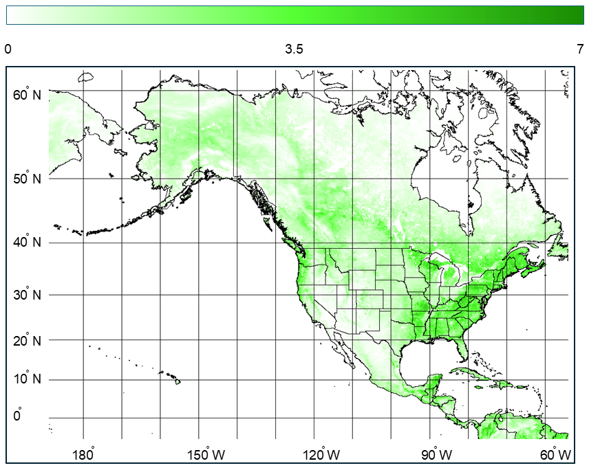 Leaf Area Index, June 2025; Credit: My NASA Data
