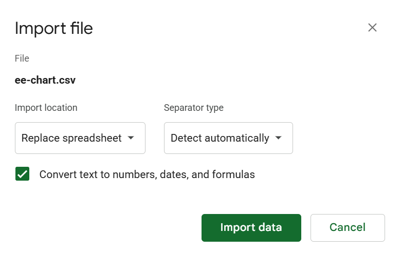 Import to Sheets