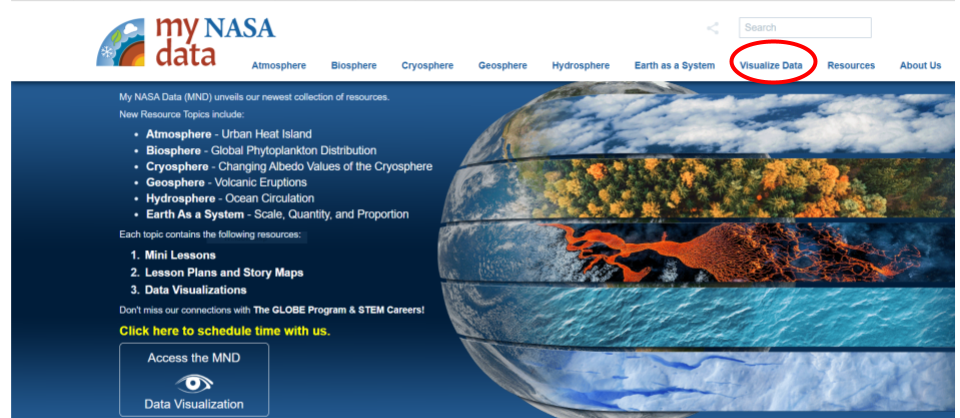 My NASA Data Earth System Data Explorer 