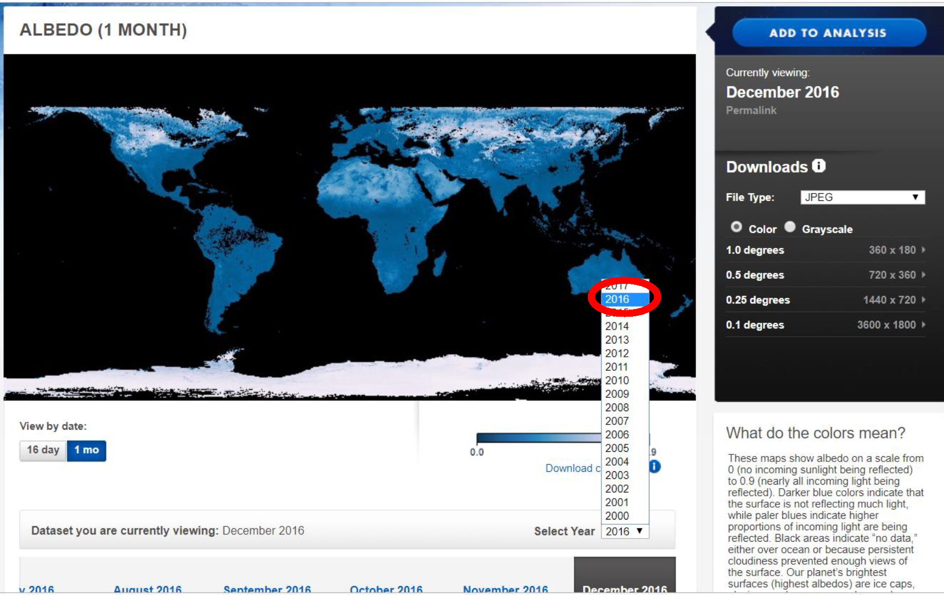 NASA Earth Observations Screen 3