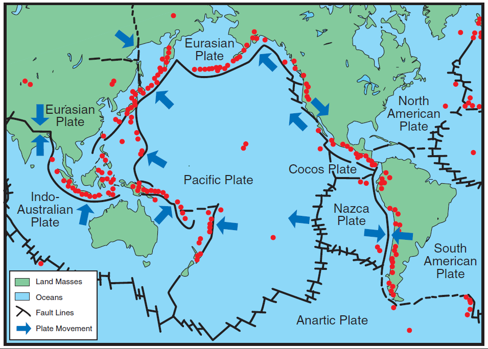 Plate Boundaries Map With Arrows