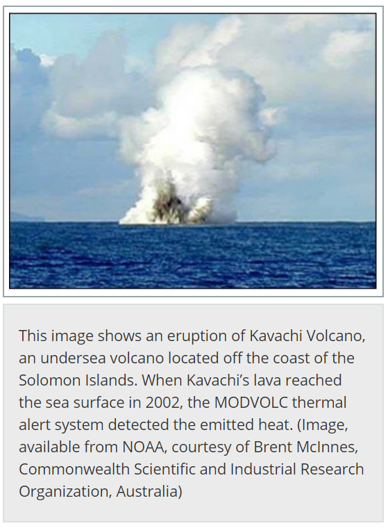 Remote Sensing Volcanoes - Kavachi Volcano: (Image, available from NOAA, courtesy of Brent McInnes, Commonwealth Scientific and Industrial Research Organization, Australia)