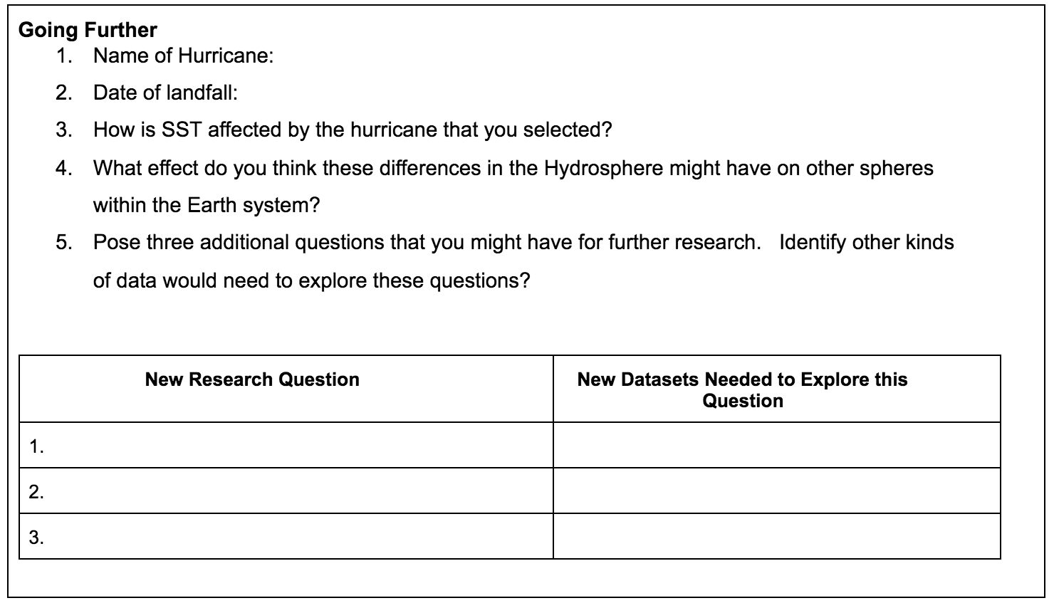 Student Sheet