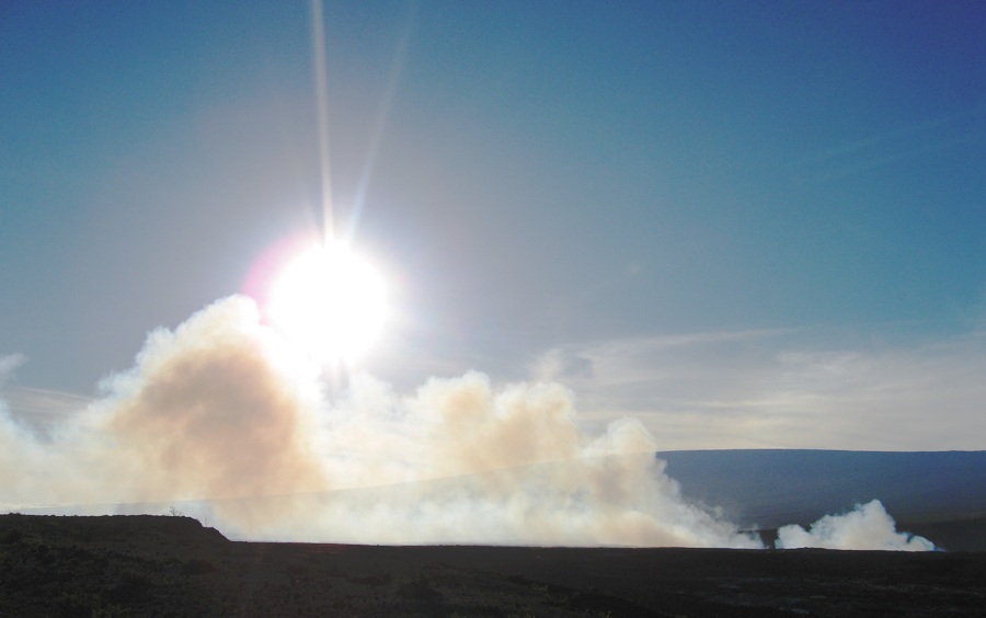 Volcanic Smog (vog) - Image Credit: USGS, Kern, Christoph 2011