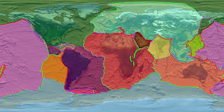 A combined image of the Earth's plates, plate boundaries, and ocean bathymetry.