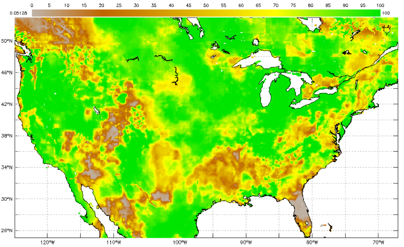 My NASA Data - Groundwater Storage Percentile - August 6, 2019