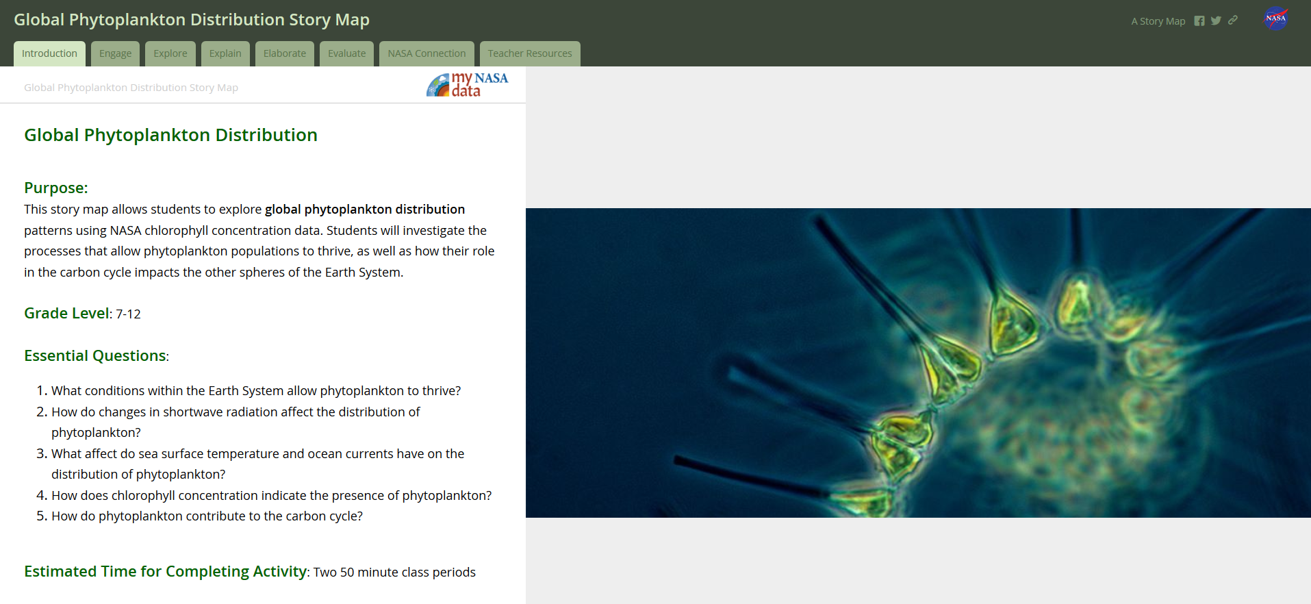 Phytoplankton Story Map Introduction Page