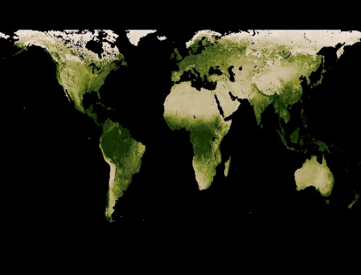These vegetation index maps show where and how much green leaf vegetation was growing for the time period shown.