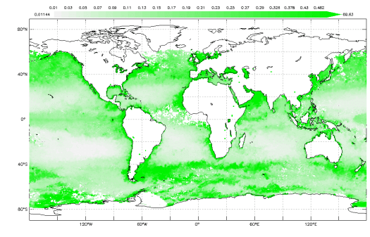 Seasonal Chlorophyll Concentration; Credit: NASA MODIS