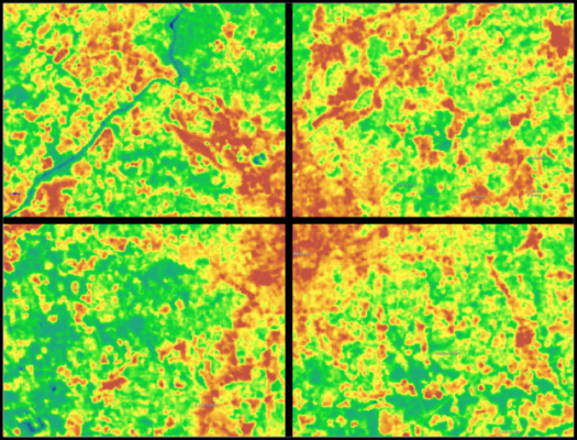 Landsat Provisional Surface Temperature Credit: Landsat Level 2 Surface Temperature Science Product courtesy of the U.S. Geological Survey