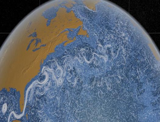 Ocean circulation patterns from NASA's perpetual ocean