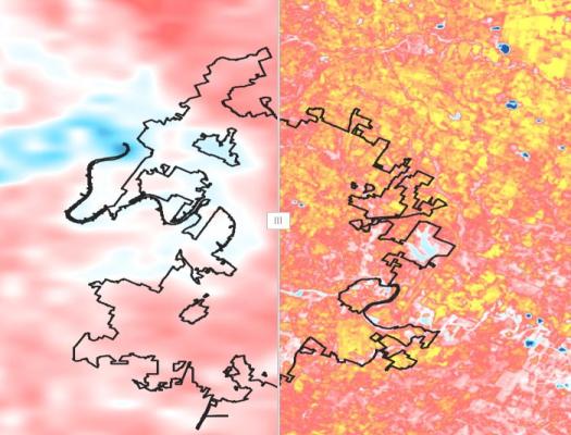 Surface temperature models of Austin, Texas