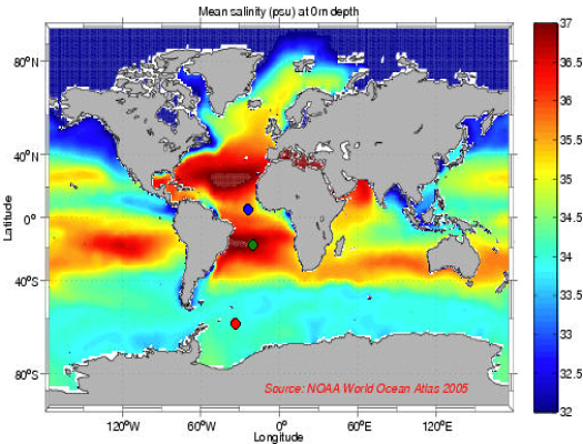 Historical Ocean Salinity Data: Annual Mean Data