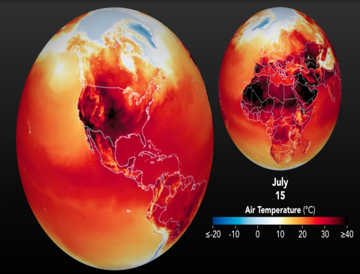 Extreme air temperatures during July 2022. Source: NASA GSFC