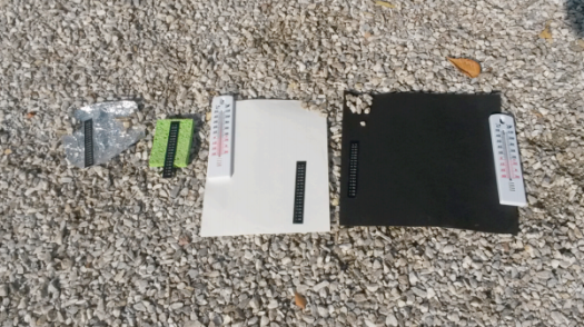 Paper Thermometers are used here (black) with the glass thermometers in white.  If paper thermometers are not practical, consider using Infrared Thermometer (IRT).  These IRTs are easy to find and cost around $15.