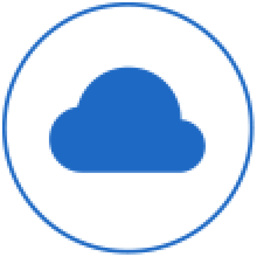 blue circle with cloud inside