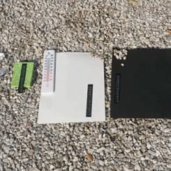 Paper Thermometers are used here (black) with the glass thermometers in white.  If paper thermometers are not practical, consider using Infrared Thermometer (IRT).  These IRTs are easy to find and cost around $15.