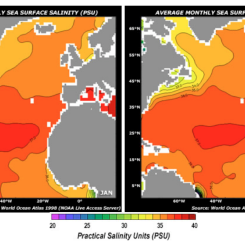 Air Temperature vs. Sea Surface Salinity