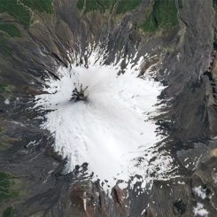 Villarrica Volcano Before Image - Image Credit: NASA Earth Observatory ,  Jesse Allen